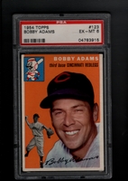 1954 Topps #123 Bobby Adams PSA 6 EX-MT CINCINNATI REDS